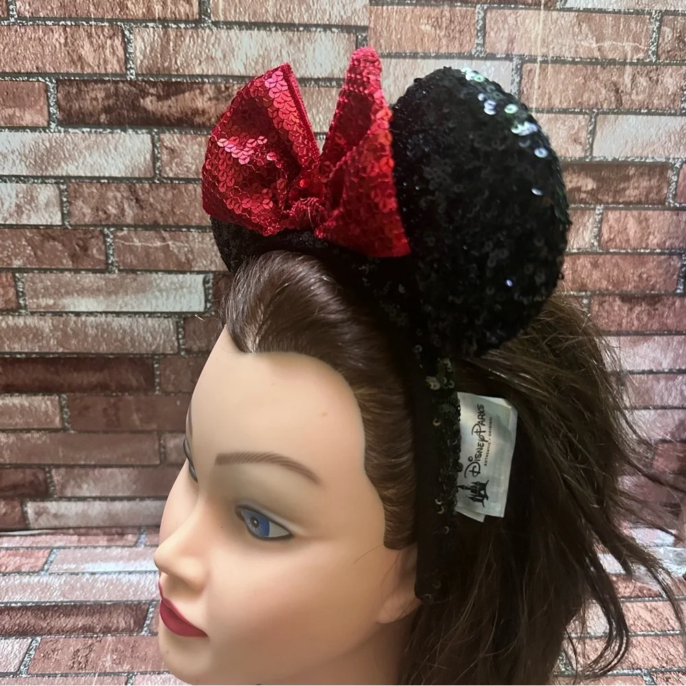 Disney Sequin Red and Black Mouse Ears Headband